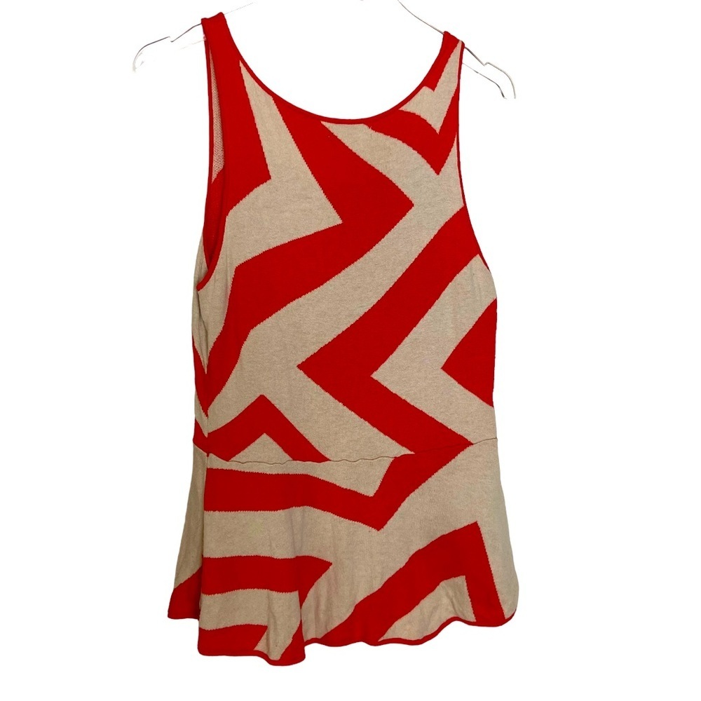 New York & Company | Salmon and Off White | Sleeveless Tank | Stripes | Vintage